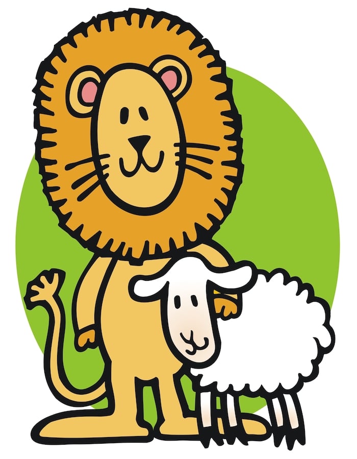 lion and lamb clip art