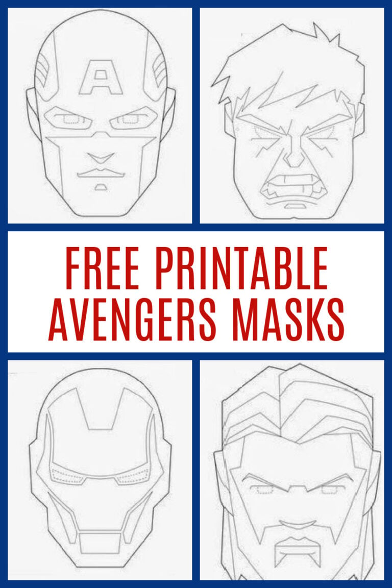 FREE Printable Avengers Masks to Color - Jinxy Kids