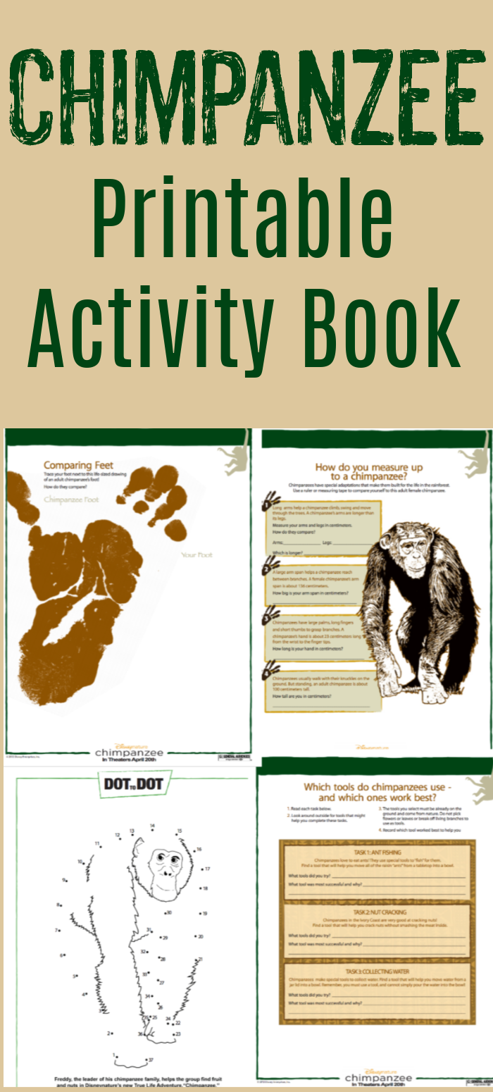 FREE Printable Chimpanzee Family Activity Book - Jinxy Kids