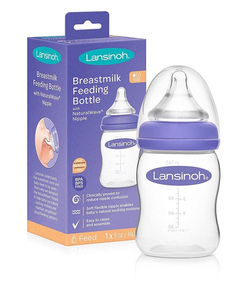 Lansinoh Momma Breastmilk Feeding Bottle with NaturalWave Slow Flow Nipple