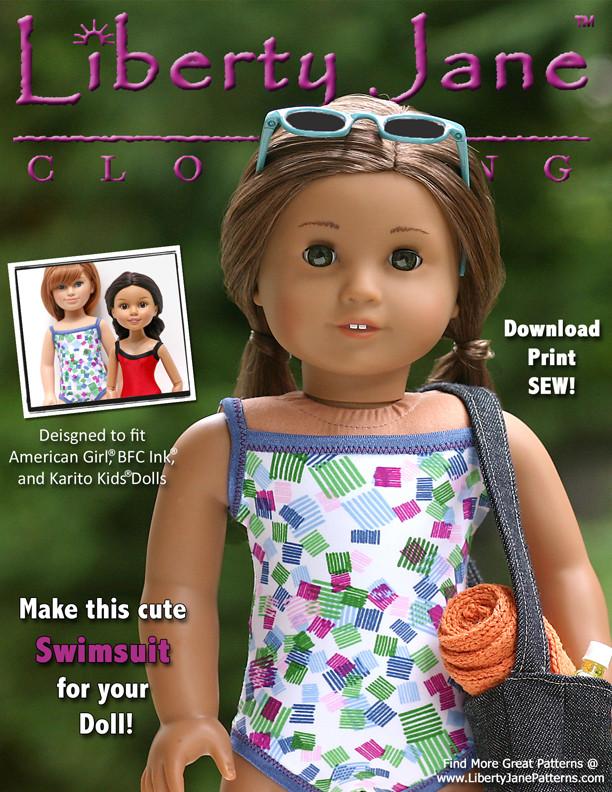 FREE 18 inch doll clothes pattern Drawstring Dress, Heritage Doll Fashions