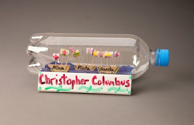 Christopher Columbus Ship in a Bottle Craft Project
