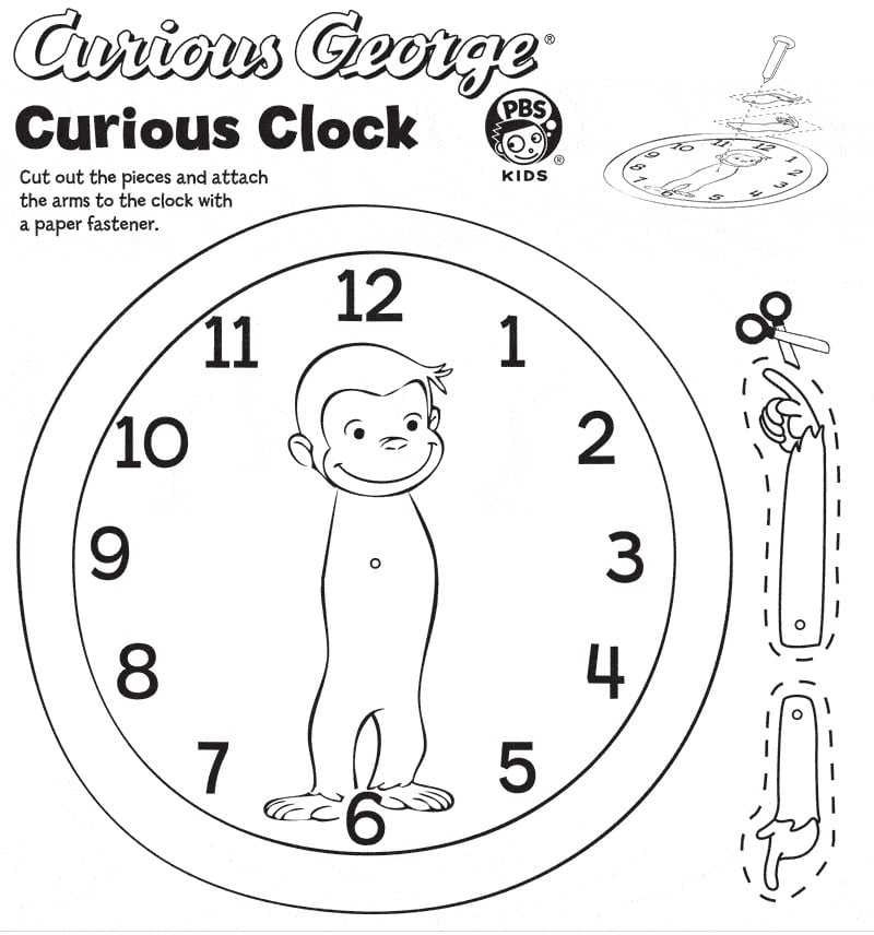 Curious George Clock Printable