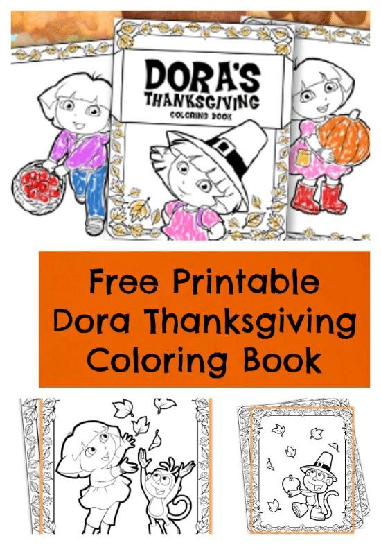 Printable Dora Thanksgiving Coloring Book