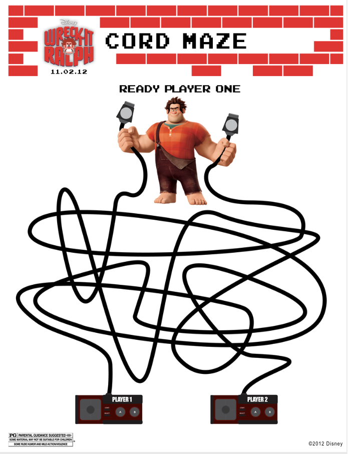 Printable Wreck it Ralph Maze.