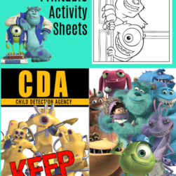 Monsters Inc. Printable Activity Sheets