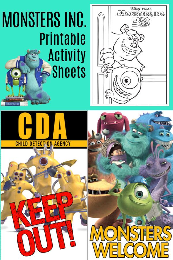 Monsters, Inc. Themed Activities for Your Day at Home