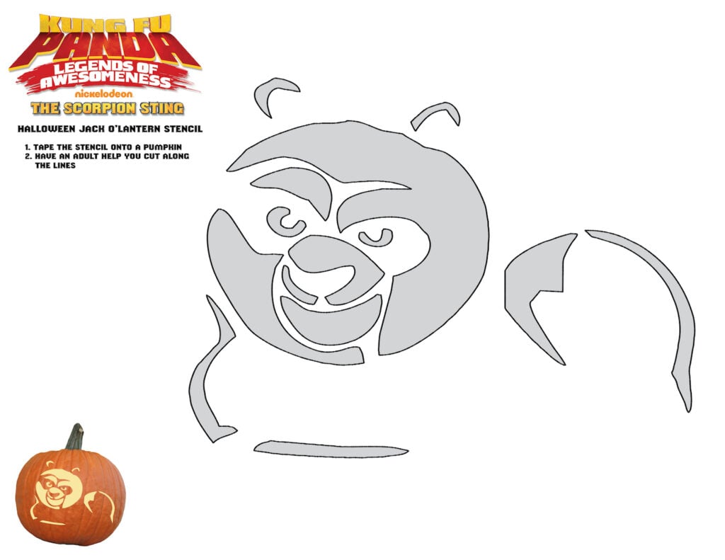 Kung Fu Panda Pumpkin Stencil