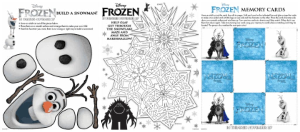 Frozen Activity Sheets