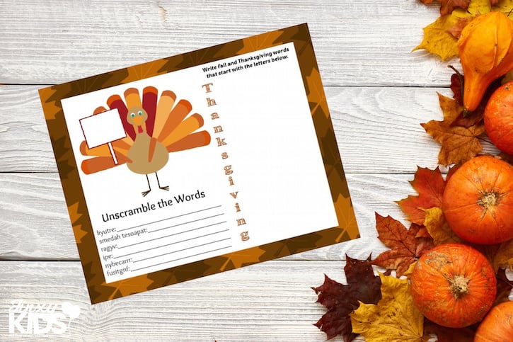 Printable Thanksgiving Placemat + Games Bundle - Hey Let's Make Stuff