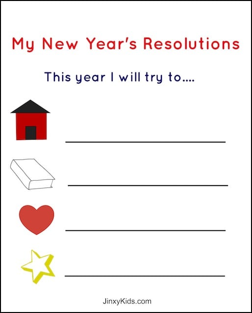 New Year Resolution Sheet For Kids