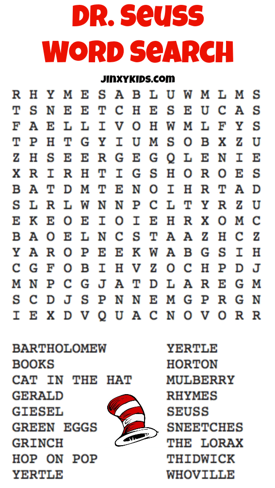 Dr. Seuss Word Search