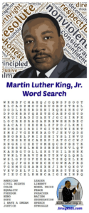 FREE Printable Martin Luther King, Jr. Word Search Puzzle - Jinxy Kids