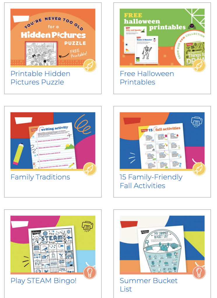 Free Printable Highlights Puzzles and Activities