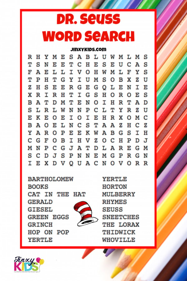 Dr Seuss Word Search Free Printable