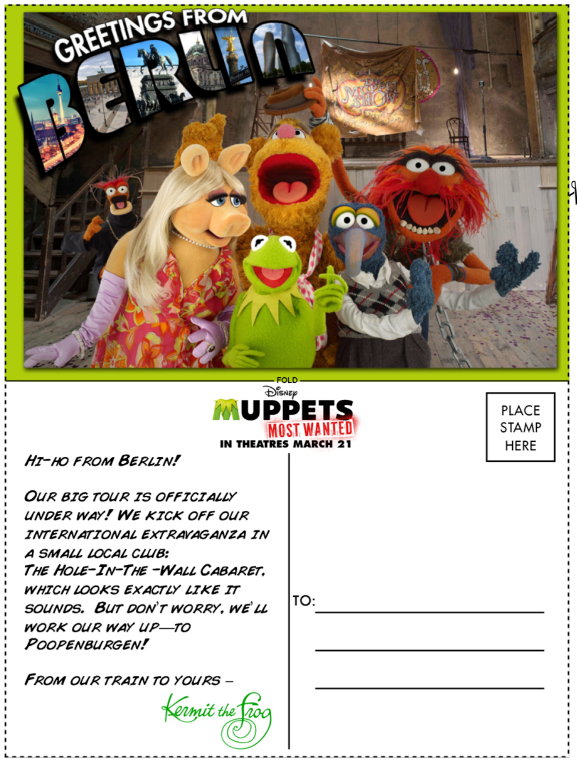 Muppets Printable Postcard Greetings from Berlin.