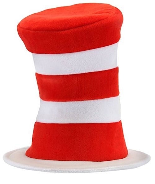 tall red striped hat