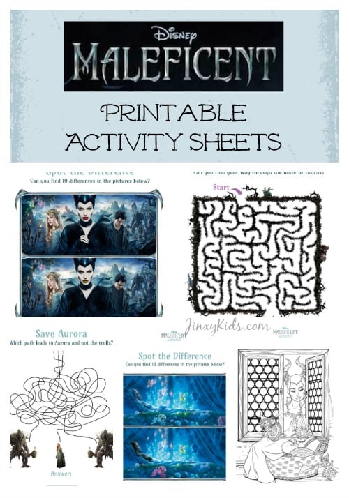 Maleficent Activity Sheets