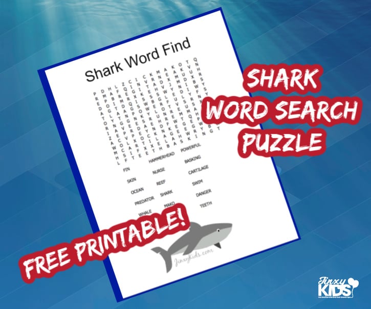 Shark Word Find Puzzle - Perfect for Shark Week! - Jinxy Kids