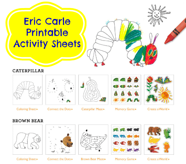 Gambar Printable Eric Carle Activity Sheets Sleepwear Brown Bear ...