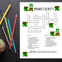 Minecraft Crossword Puzzle Printable.