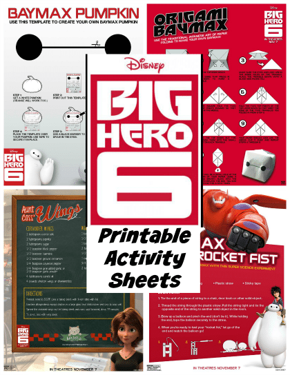 Big Hero 6 Printable Activity Sheets