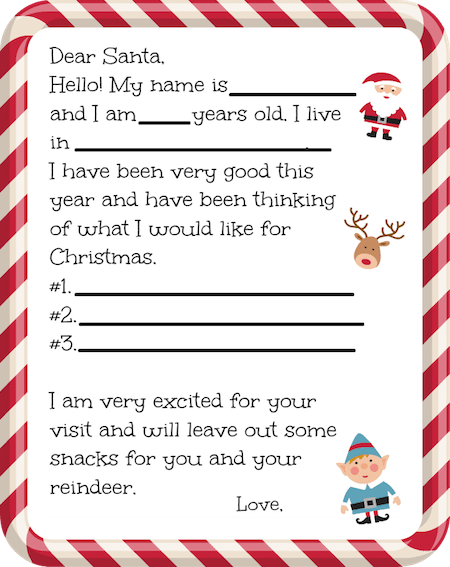 For a fun holiday project we have this Free Printable Santa Letter that makes it easy for little ones to fill in the blanks and send it off to the North Pole before Christmas!