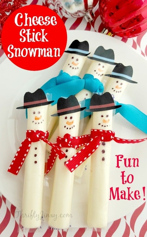 Cheese Stick Snowmen