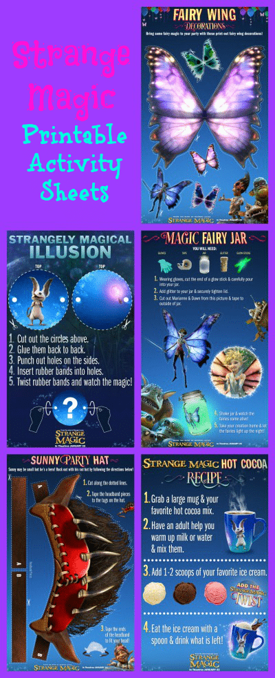 Strange Magic Printable Activity Sheets - Jinxy Kids