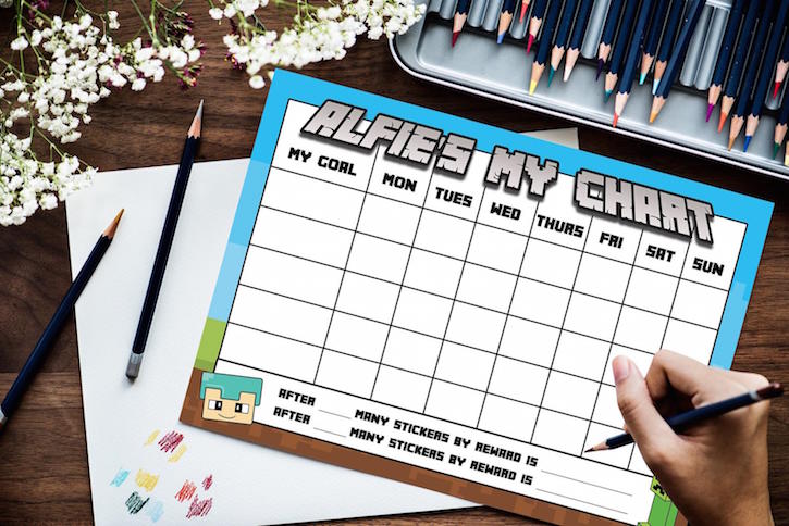 CUSTOME MINECRAFT CHORE CHART