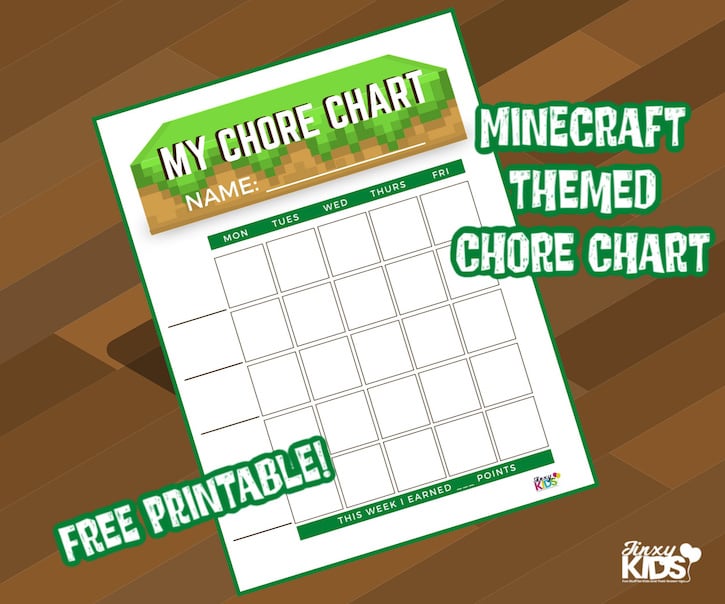 Free Printable Minecraft Themed Chore Chart