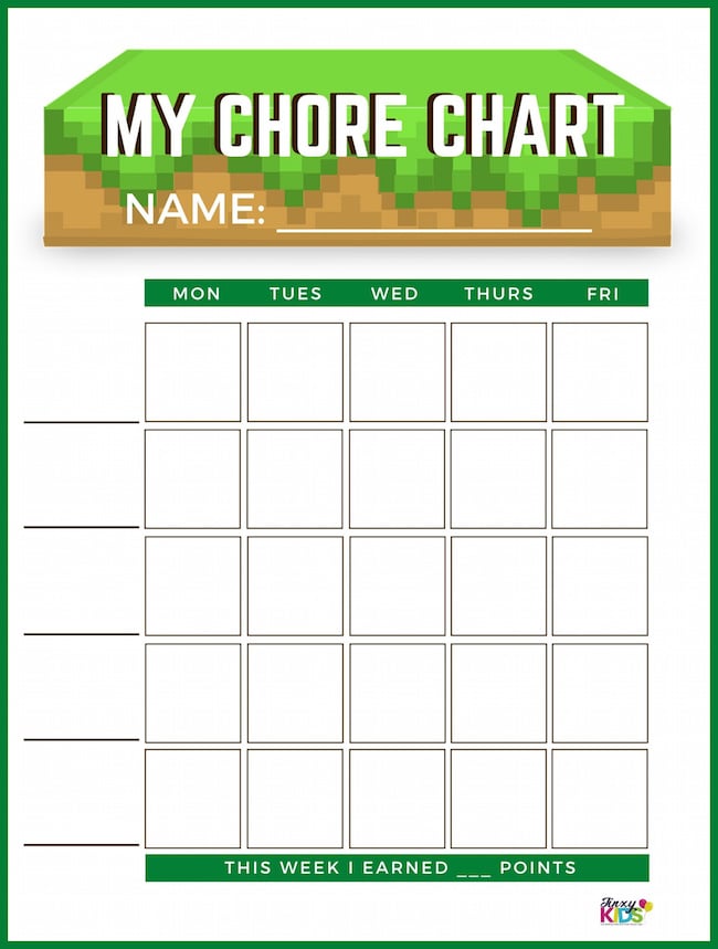 MINECRAFT CHORE CHART