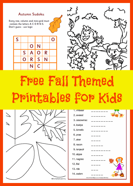Free Fall Themed Printables for Kids