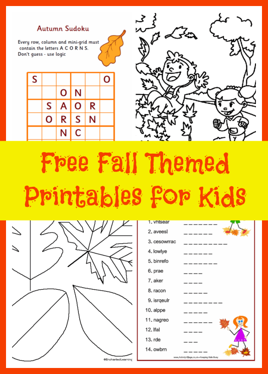 Free Fall Themed Printables for Kids Jinxy Kids