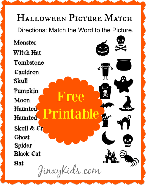 Halloween Picture Match Printable