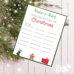make a word christmas puzzle printable