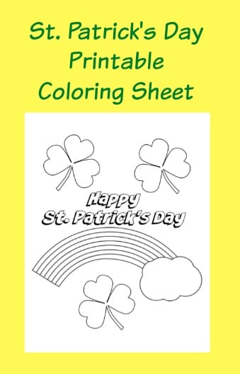 St. Patrick's Day Printable Coloring Sheet