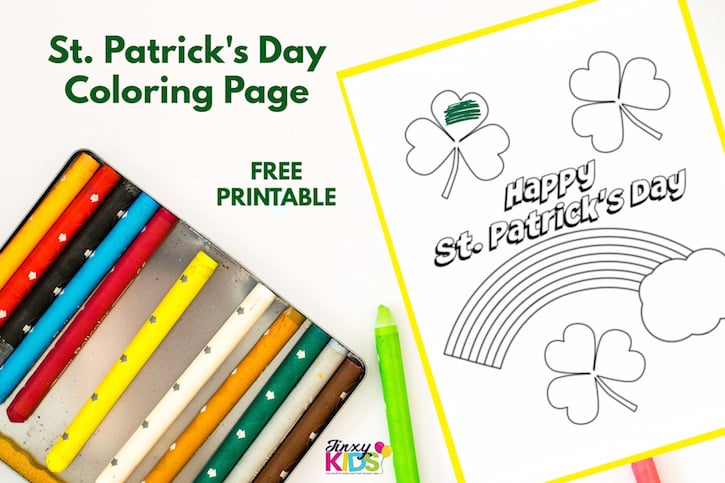 St Patrick S Day Printable Coloring Sheet Jinxy Kids