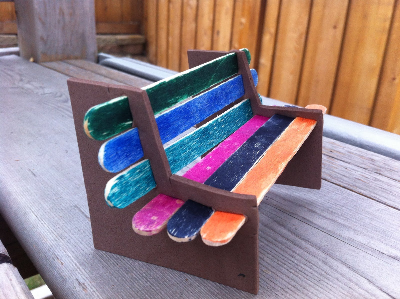 Craft Stick Park Bench Kids Craft