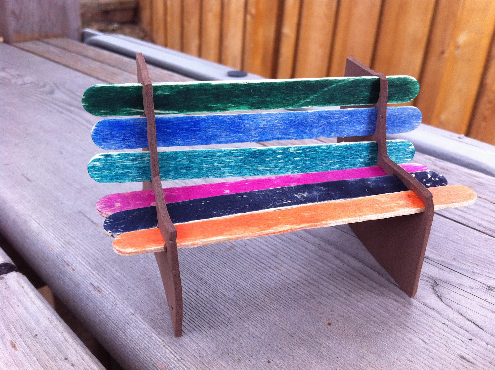 Popsicle Stick Park Bench Craft for Kids