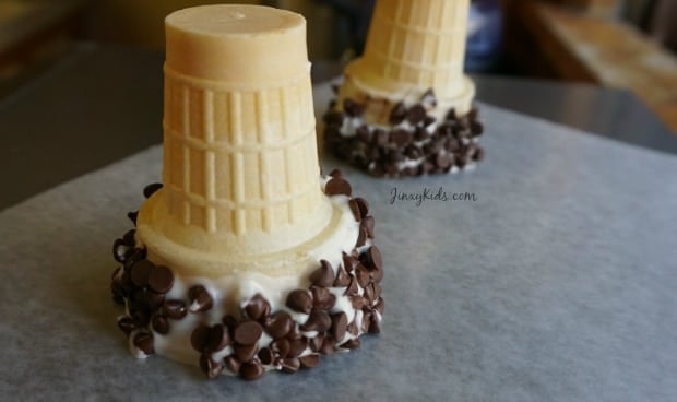 Chocolate Dipped Ice Cream Cones Recipe Cooling