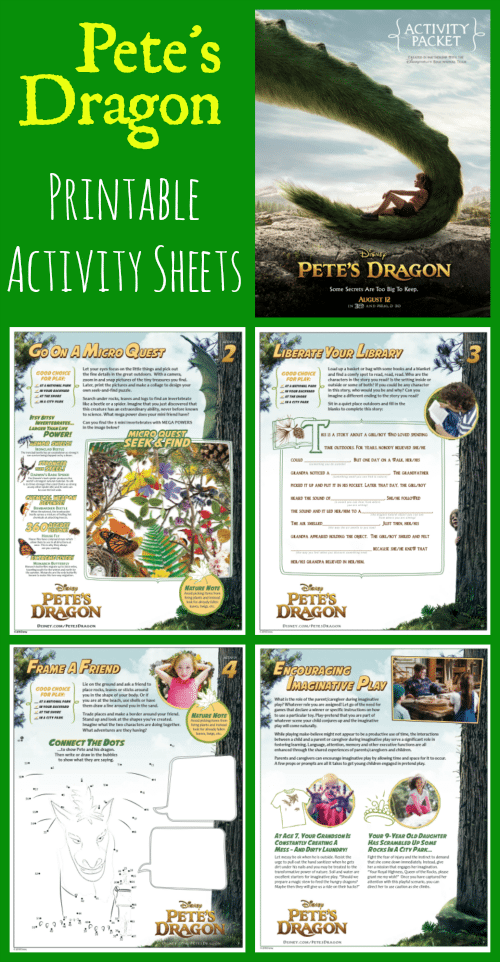 Pete's Dragon Printable Activity Sheets