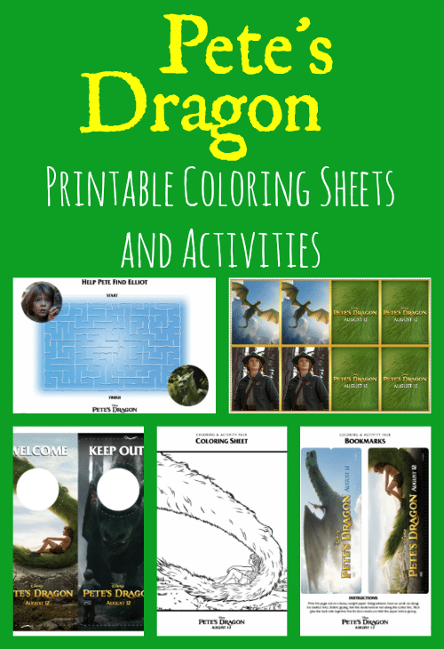 Pete's Dragon Printable Coloring Sheets and Activities