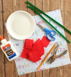 Tissue Paper Plate Apple Craft - Jinxy Kids