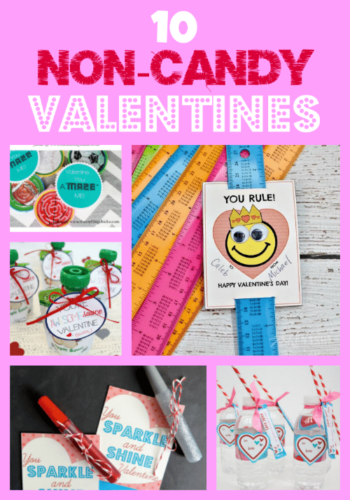 10 Non-Candy Valentine Ideas - These 10 Non-Candy Valentine Ideas each include a free printable Valentine card you can attach to a fun non-candy treat or toy for a fun Valentine's Day.