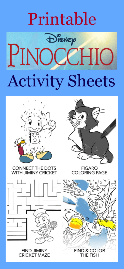 Printable Pinocchio Activity Sheets