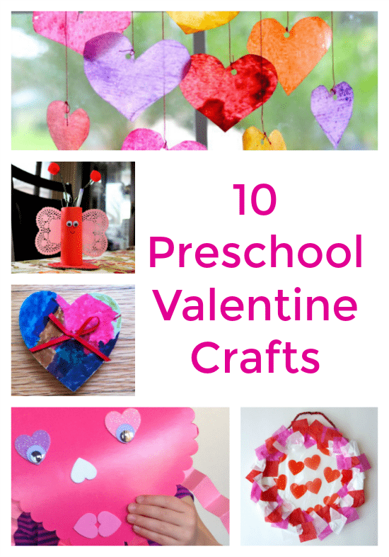 These 10 Preschool Valentine Crafts include ten activities featuring hearts and all things Valentine's Day perfect for toddlers and preschool kids!