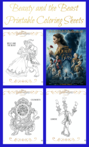 Beauty and the Beast Printable Coloring Sheets - Jinxy Kids