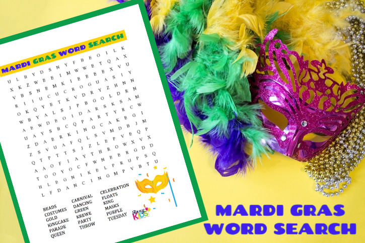 Mardi Gras Word Search Puzzle