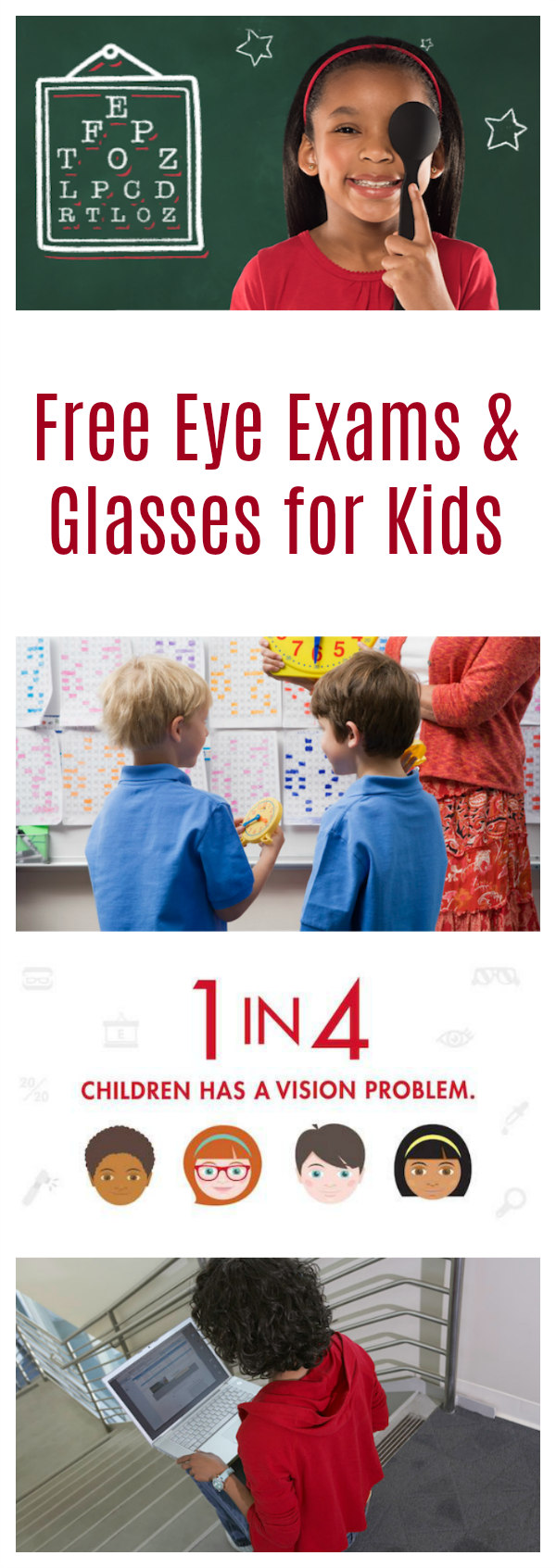 See how to apply for Free Eye Exams and Glasses for Kids in Need with the Let's Go See program from Visionworks!
